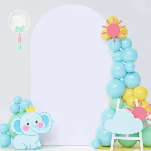 Miniatura 22 de FOTSHARER Cubierta para arco de boda, cubierta de arco de globo beige de 2.6 x 6 pies, cubiertas de fondo de arco de arco de elastano boho Chiara
