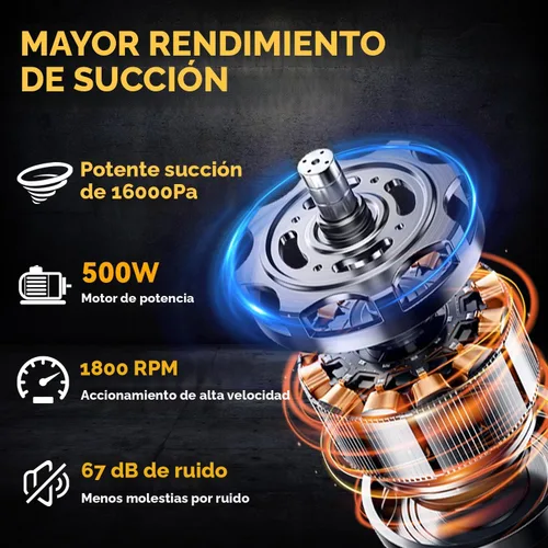 Miniatura 2 de Aspiradora inalámbrica para batería Dewalt de 20 V, aspiradora eléctrica de mano 5 en 1 con potente motor de 500 W, aspiradora de mano portátil