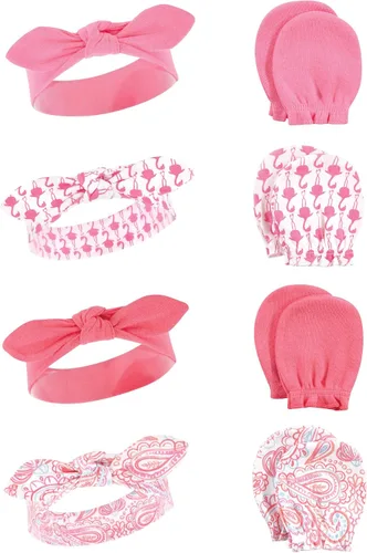 Miniatura 10 de Hudson Baby Conjunto de diadema de algodón y manoplas para rascar para bebé