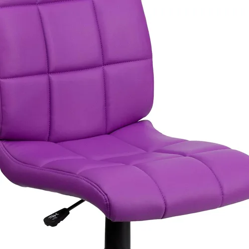 Miniatura 9 de Flash Furniture - Silla giratoria de respaldo medio de vinilo, acolchada, color negro Púrpura