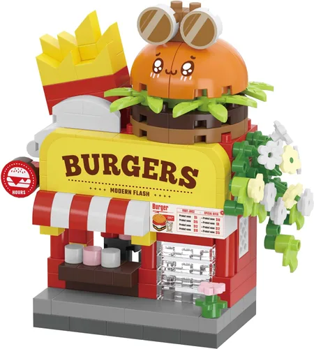 Miniatura 7 de 12 Set Tienda de la Calle de la Ciudad Mini Vista de Casa Bloques Micro Juguetes de Construcción de Tienda de Juguetes para Decoración del Hogar