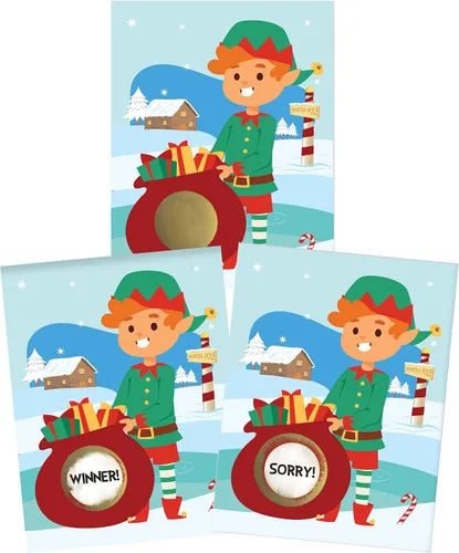 Miniatura 9 de My Scratch Offs Paquete de 26 tarjetas de juego para rascar, 3 x 4 pulgadas, divertidos recuerdos de fiesta de Navidad para adultos, familias