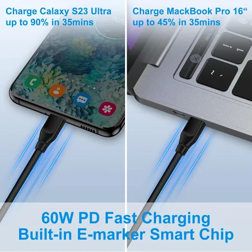 Miniatura 4 de Cable de carga C de 9 pies para Samsung S25 Cable de carga rápida para Galaxy A16 A15 A14 5G A54 A24 A53 A13 5G A23 A34 A03S S24 S23 S22 S21 S20 S10