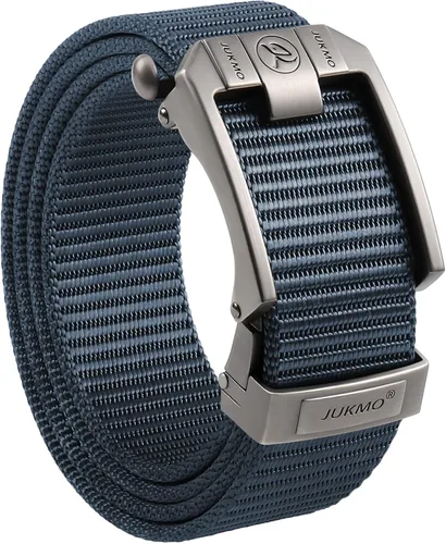 Miniatura 14 de JUKMO Cinturón de trinquete para hombre, cinturón táctico de nailon con hebilla deslizante automática, ribete ajustable para adaptarse