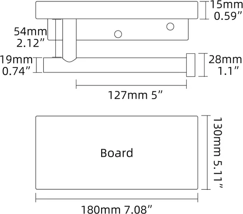 Miniatura 5 de Tecmolog Soporte de rollo de papel de acero inoxidable Soporte de pared para papel higiénico con estante de almacenamiento de madera, níquel Níquel