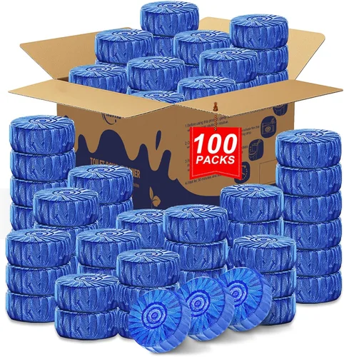 Miniatura 6 de Msvvko Limpiadores de inodoro, pastillas limpiadoras automáticas de inodoro, gel azul, potente limpieza, limpiador de tanque de inodoro seguro