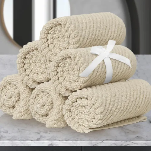 Miniatura 85 de VOOVA & MOVAS Toallas de baño amarillas – 100% algodón Secado rápido Peso Gruesas Suave, juego de 6 toallas de baño, 2 toallas grandes de 30