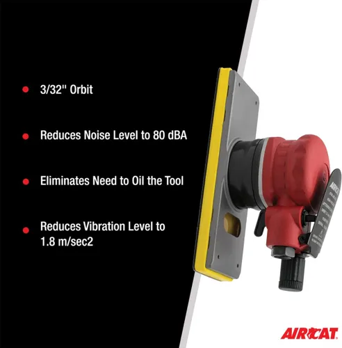 Miniatura 3 de AIRCAT Herramientas neumáticas 6700-JBS-332: Lijadora Jitterbug, órbita de 3/32 pulgadas, 10,000 RPM