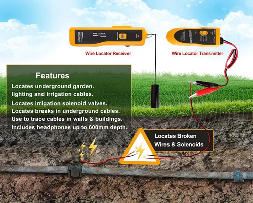 Miniatura 5 de NOYAFA D3IN0580-B Localizador de alambre de cable subterráneo, localice fácilmente alambres en vallas de alambre, controlador de aspersores