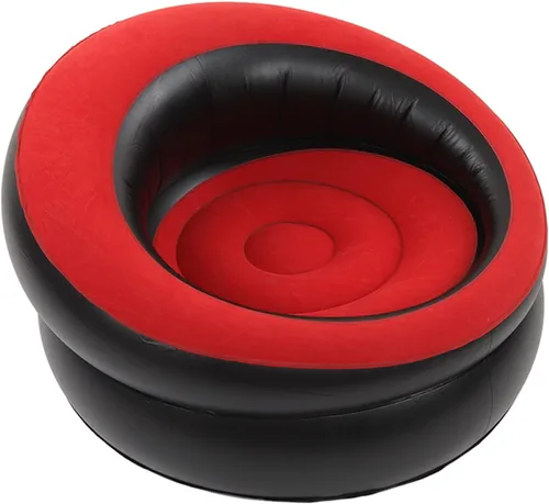 Miniatura 9 de Luqeeg Sofá inflable, sofá de aire flocado, sofá inflable, sofás, silla inflable para dormitorio, oficina, patio, balcón, campamento, viajes (gris)