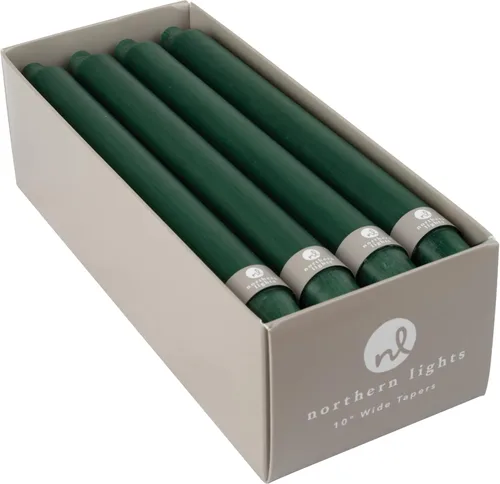 Northern Lights Candles - 10" 12pk Tapers - Hunter Green - 76597