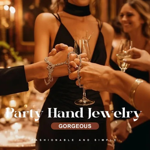 Miniatura 7 de ACEDRE Pulseras de cristal bohemias, arnés de mano de oro, anillos de dedo, accesorios de mano para mujer, Metal