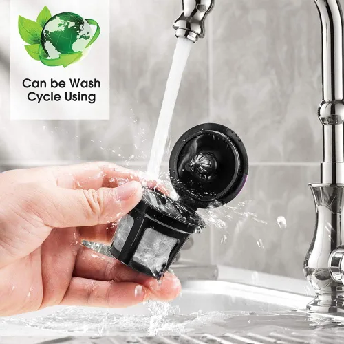 Miniatura 4 de K Cups reutilizables, filtros de café reutilizables de ajuste universal con malla de acero inoxidable de grado alimenticio, cápsulas de café