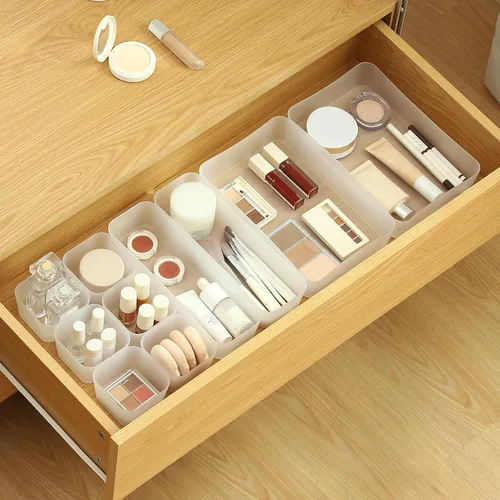 Miniatura 11 de Poeland Bandeja organizadora de cajones de 5 piezas, caja de almacenamiento para dormitorio, mesita de noche, cajón, tocador, baño, cajón de cocina