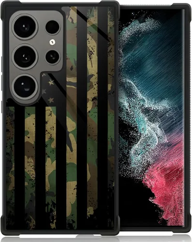 Miniatura 73 de ZHEGAILIAN Funda compatible con Samsung Galaxy S22 Ultra, funda de vidrio orgánico para niñas, mujeres y hombres, diseño de cuatro esquinas, Cabeza