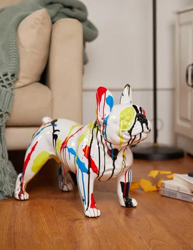 Miniatura 3 de Estatua de Bulldog Escultura Decoración Moderna Estatua de Animal Estatua Regalos para el Hogar Centro de Mesa Artesanías Polyresin Arts 19.7 in