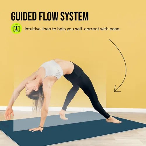 Miniatura 6 de Gogokiwi Tapete de yoga extra ancho para hombres y mujeres (72"L x 36"A) Tapete de fitness y ejercicio antideslizante con marcas de alineación