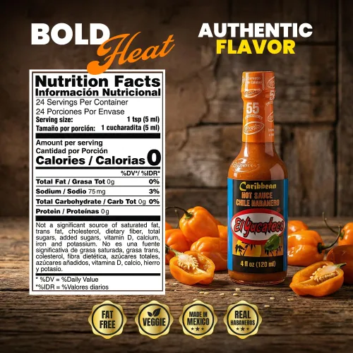 Miniatura 2 de El Yucateco Caribbean Chile Habanero - Salsa picante de 4 onzas, auténtica salsa picante mexicana (paquete de 2)