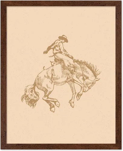 Miniatura 14 de Poster Master Póster de Rodeo marrón – Estampado retro de vaquero sobre caballo – Arte de vaquero – Arte occidental – Arte del salvaje oeste