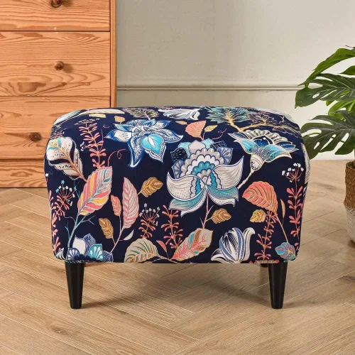 Miniatura 55 de Funda elástica otomana rectangular para taburete, funda de elastano estampada para reposapiés, protector antideslizante para reposapiés, con parte #1