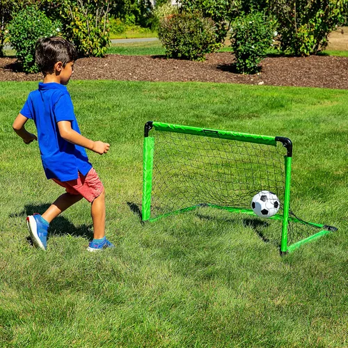 Miniatura 7 de Franklin Sports Mini portería de fútbol portátil, plegable, para interiores y exteriores, para niños, con bolsa de transporte, portería juvenil