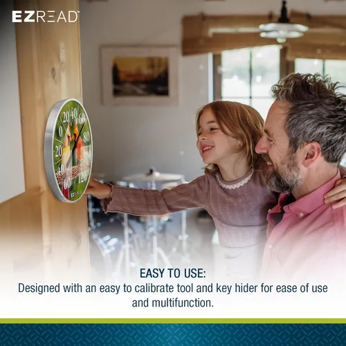 Miniatura 6 de EZREAD - Termómetro de esfera colgante 840-1211, termómetros meteorológicos para uso en interiores y exteriores, gran diámetro de 12.5 pulgadas