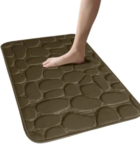 Miniatura 10 de Alfombra antideslizante de Baño De Franela Gruesa Antideslizante, Almohadilla De Espuma Viscoelástica, Adoquín En Relieve, Alfombra De Suelo De