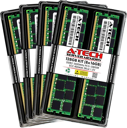 A-Tech Kit de 128 GB (8 x 16 GB) RAM para Supermicro SUPER X9DAi, X9DRFF-7TG+, X9DRG-HF, X9DRG-HF+, X9DRH-iF-NV, X9DRi-F, X9DRT-HF | DDR3 1600MHz