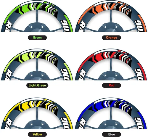 Miniatura 7 de KETABAO Paquete de calcomanías para llantas de rueda de 17 pulgadas compatibles con ZX10R ZX10RR ZX6R 636 Z900 Z1000 Z650 Ninja 400 18 19 azul