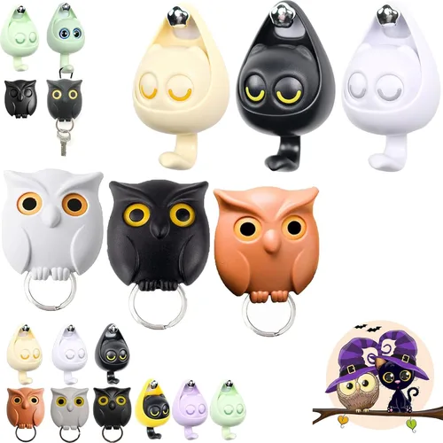 Miniatura 20 de Llavero de búho nocturno, llaves de soporte para llaves, llave de pared magnética de búho nocturno, lindo soporte para llaves de búho, creativo y 3