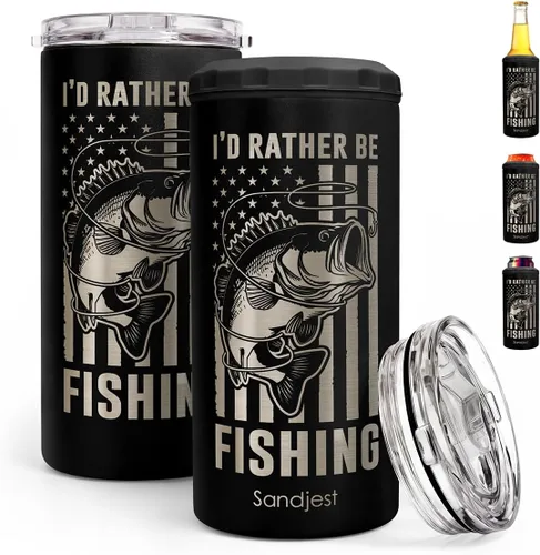 Miniatura 20 de SANDJEST Regalos para Papá Bonito de Bonus - Vaso de 12oz de la Hijastra, el Hijo - Diseño 4 en 1 Vaso de Papá Paso Aislante Enfriador de Latas