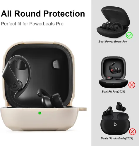 Miniatura 6 de AIRSPO Compatible con Powerbeats Pro - Funda para auriculares inalámbricos, TPU militar, carcasa protectora de cuerpo completo para Powerbeats Pro