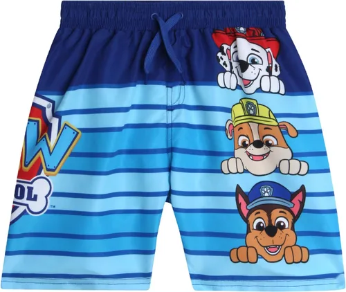 Nickelodeon Paw Patrol - Traje de baño para niños Chase Marshall Rubble TMNT UPF 50+ - Pantalones cortos de natación para niños pequeños y niños