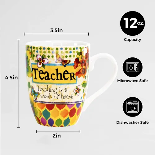 Miniatura 4 de Divinity Boutique Taza de cerámica y pila de notas, profesor, 12 onzas