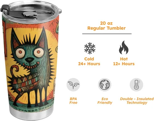 Miniatura 7 de Regalos de lobo de 20 onzas para los amantes del lobo, divertido amante del café, taza de vaso de lobo, taza de viaje aislada con tapa, termo