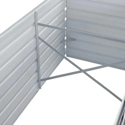 Miniatura 6 de vidaXL Cama de jardín elevada, cama de flores elevada, maceta de acero galvanizado, maceta al aire libre para patio, jardín, verduras, hierbas, gris