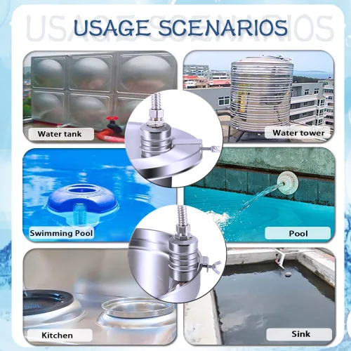 Miniatura 6 de Válvula de flotador, válvula de flotador de agua de 1/2" a 3/4" 1", válvula de flotador de control de nivel de agua totalmente automática de acero