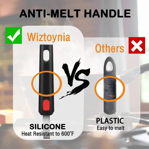 Miniatura 5 de Juego de 4 Espátulas Volteadoras de Silicona, Wiztoynia Espátulas de Cocina Resistentes al Calor 600°F para Utensilios de Cocina Antiadherentes