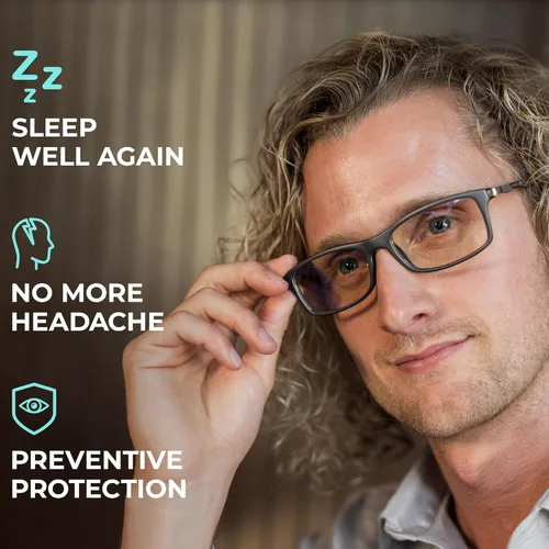 Miniatura 4 de Prospek Lentes de lectura de luz azul para hombres y mujeres, para uso en computadora, protección de luz azul, lente transparente de 0 a +3.0 Gris