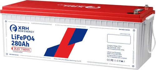 Miniatura 10 de XRH - Batería de litio LiFePO4 de pequeño volumen de 12 V 300 Ah, BMS integrado de 200 A, potencia máxima de 2560 W, 4000-15000 ciclos profundos