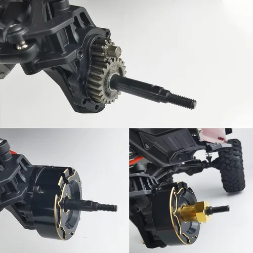 Miniatura 3 de MORLORDY Juego de adaptadores hexagonales de latón con eje de transmisión de portal RC de 0.571 in para actualizaciones TRX4 a escala 1/10
