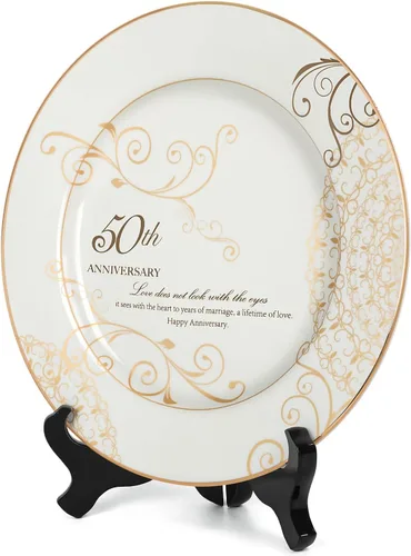 Miniatura 2 de Urllinz Regalos de boda de 50 aniversario para parejas, padres, abuelos, regalo de recuerdo de aniversario de boda, plato de matrimonio de 50 años