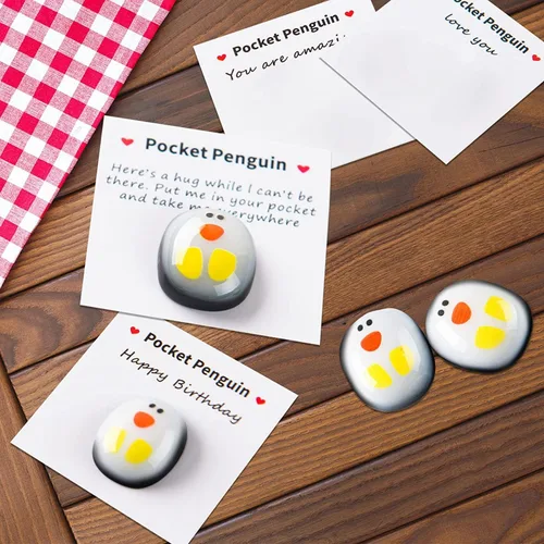 Miniatura 6 de 4 piezas Un pequeño abrazo de pingüino, mini lindo pingüino de bolsillo, abrazo de pingüino, decoración de animales, juguete para aliviar el estrés
