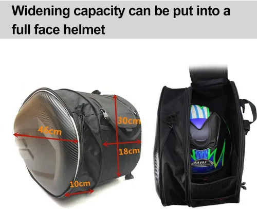 Miniatura 6 de Bolsas de sillín de motocicleta, Bolsas de sillín Powersports, Bolsa de equipaje impermeable, Bolsa de almacenamiento de casco de cara completa