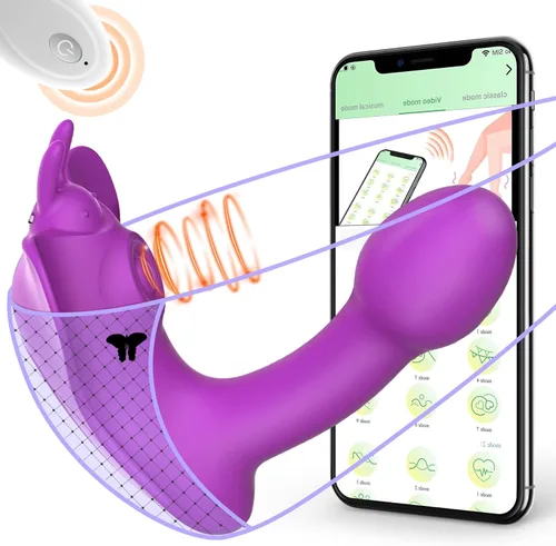 Vibrador portátil controlado por aplicación, vibrador de control remoto de doble acción, MEANINS Sophia, consolador vibrador de larga distancia, 10