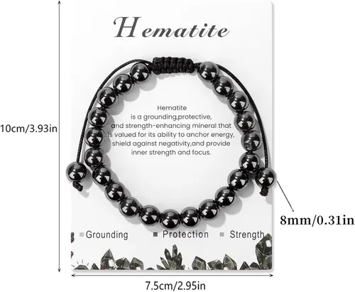 Miniatura 2 de Pulsera de cristal curativo para mujer de 8 mm de piedra natural con cuentas de cristal engarzadas, pulsera ajustable de gemas hecha a mano, joyería