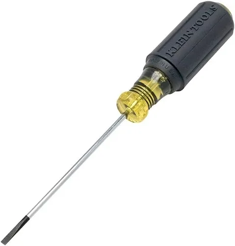 Miniatura 5 de Klein Tools Destornillador 612-4, fabricado en EE. UU., Destornillador de bloque de terminales de cabeza plana, punta de gabinete de 1/8 pulgadas