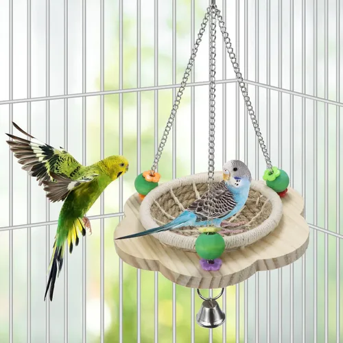 Miniatura 4 de Wontee Nido de pájaros, loro de cría de loros, columpio colgante de pájaros para periquitos, periquitos, conures, cacatúas, caique, loro senegal
