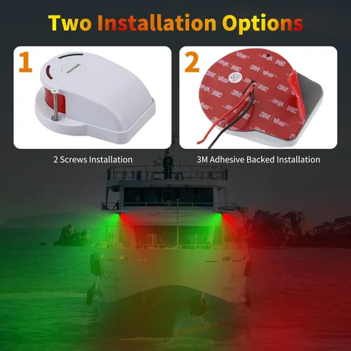Miniatura 4 de RVZONE Luces de Navegación para Barcos, Iluminación de Navegación para Barcos LED IP67 Impermeables Rojas y Verdes Luces LED Marinas de Proa, Negro