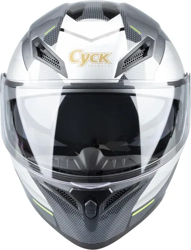 Miniatura 4 de Casco integral para hombres y mujeres adultos con protector solar ahumado Una carrera gris brillante